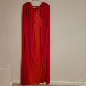 Velvet Hooded Cape Long Red Cosplay Fairy Renaissance Fair